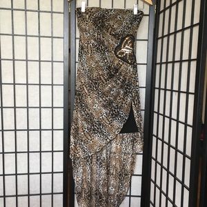 Strapless Leopard Print dress size 5